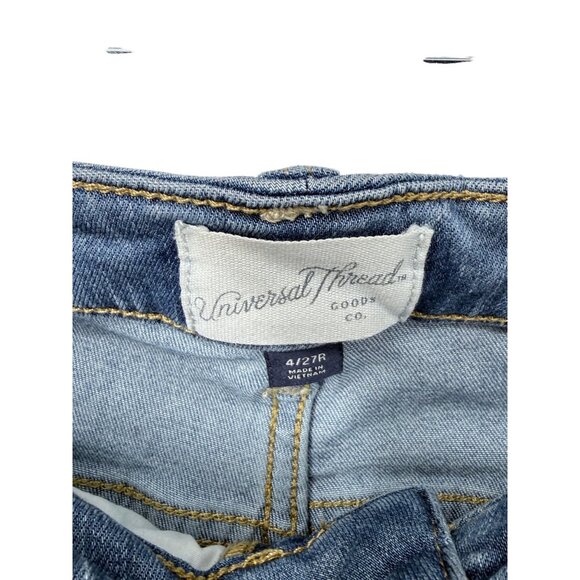 👖 Universal Thread Light Wash Distressed Raw Hem Skinny Jeans 4/27 👖 - Picture 9 of 11